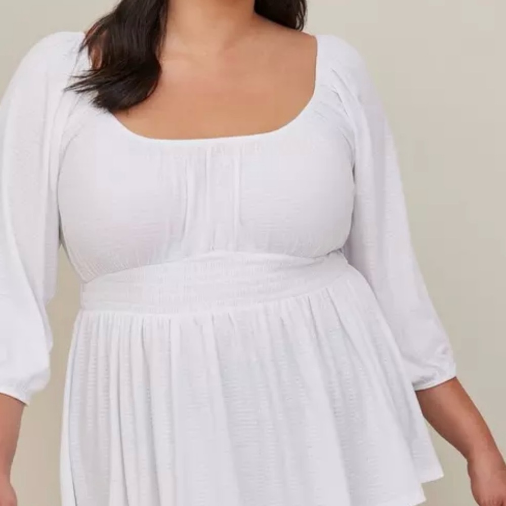 Textured Jersey Smocked Waist Top|Tagged 2|Fits 18-20
